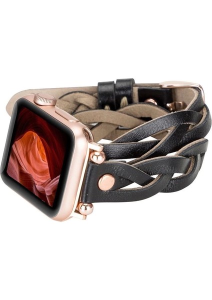 Apple Watch Uyumlu Deri Kordon 38-40-41MM Dt Rt Rst1