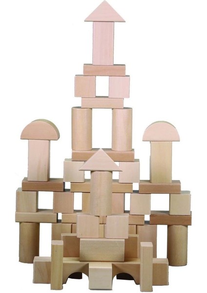 CS-8832 Natural Ahşap Blok Seti 50 Parça -Chiva