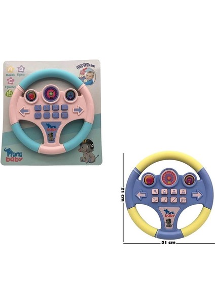 Nini Baby Direksiyon Eğitici Sesli Müzikli 21*21 cm 8 Tuşlu Oyuncak Direksiyon