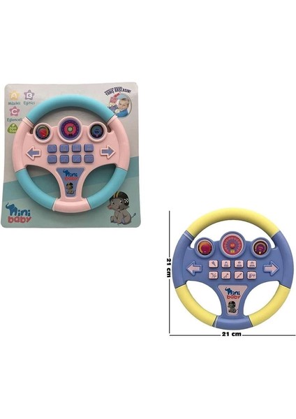 Nini Baby Direksiyon Eğitici Sesli Müzikli 21*21 cm 8 Tuşlu Oyuncak Direksiyon