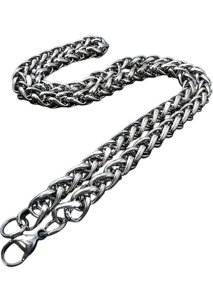 Çelik Kolye Burgu Zincir Model 2 mm Kalınlık 55 cm Uzunluk Gümüş Silver