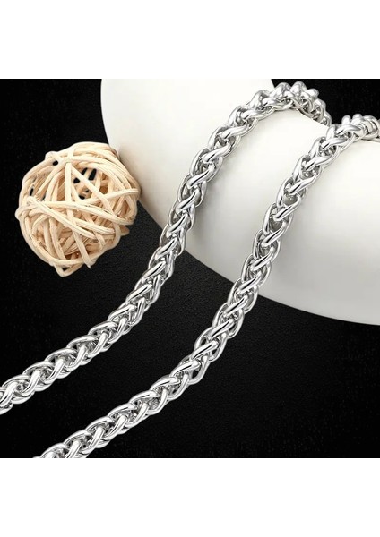 Çelik Kolye Burgu Zincir Model 2 mm Kalınlık 55 cm Uzunluk Gümüş Silver