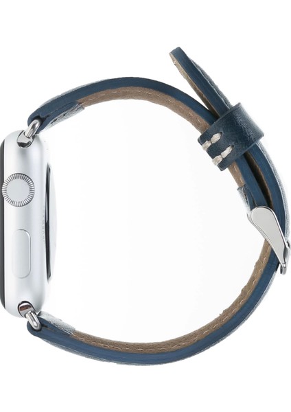 Apple Watch Uyumlu Deri Kordon 38-40-41MM Snb Lacivert