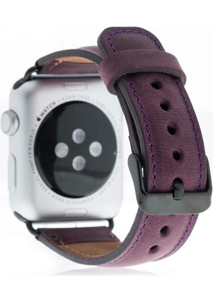 Apple Watch Uyumlu Deri Kordon 38-40-41MM G7 Mor