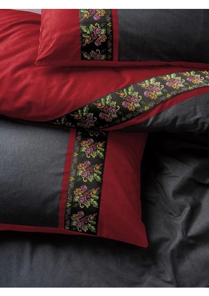 Cotton Box Folk Art Çift Kişilik Nevresim Takımı Lienzo Antrasit