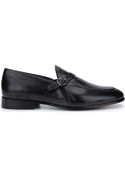 Erkek Hakiki Deri Siyah Loafer Ayakkabı 987 127 Erk Ayk SK24-25 Sıyah