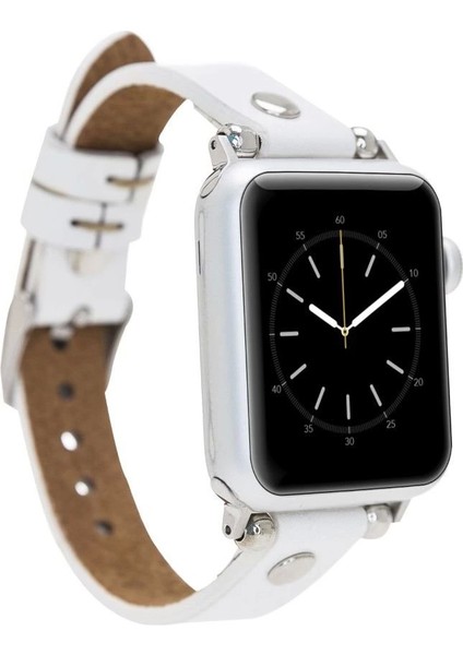 Apple Watch Uyumlu Deri Kordon 38-40-41MM St F3 Beyaz