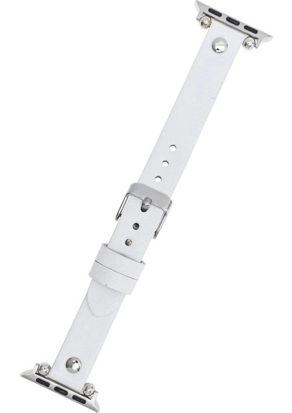 Apple Watch Uyumlu Deri Kordon 38-40-41MM St F3 Beyaz