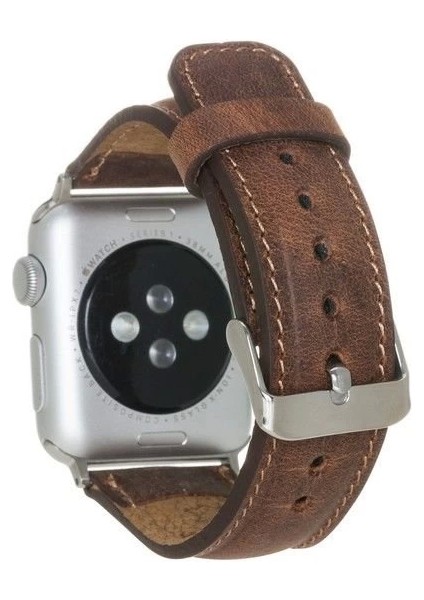 Apple Watch Uyumlu Deri Kordon 42-44-45MM G2 Kahverengi
