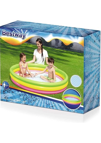 Bestway 152X30 cm 3 Bölme Şişme Şişen Zemin Havuz