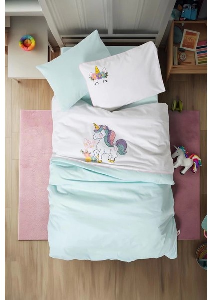 Cotton Box Punch Nakışlı Bebek Nevresim Takımı Doli Mint