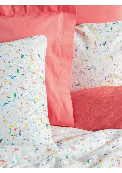 Cotton Box Petite Çift Kişilik Nevresim Takımı Messy Mercan