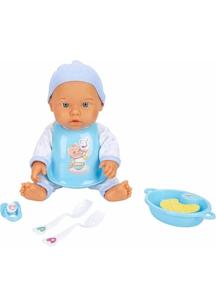 030021 Sunman, Bebelou Yemek Zamanı Sesli Bebek Seti 35 cm / +3 Yaş