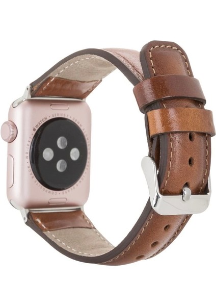 Apple Watch Uyumlu Deri Kordon 42-44-45MM RST2EF Taba