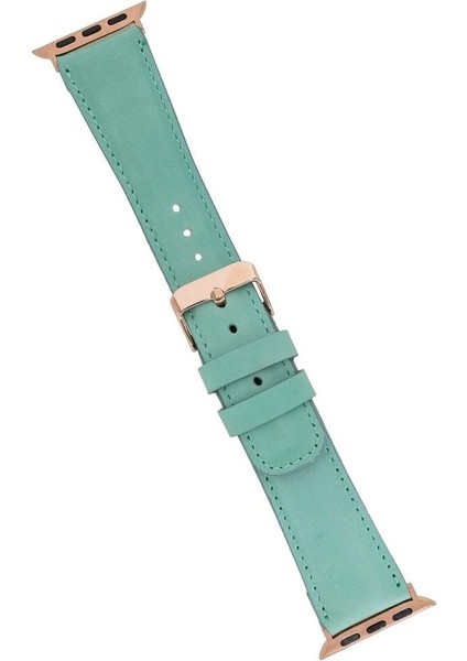 Apple Watch Uyumlu Deri Kordon 42-44-45MM Brn7 Yeşil