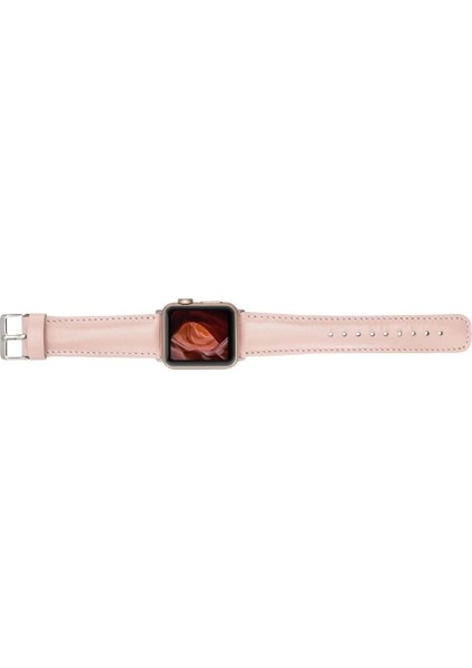Apple Watch Uyumlu Deri Kordon 42-44-45MM Nu2 Pembe