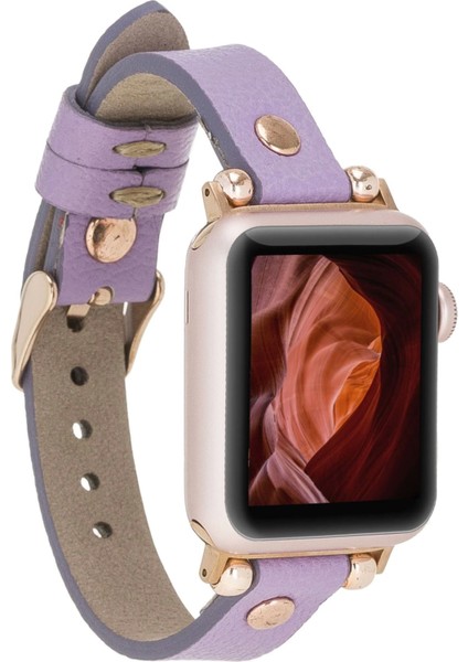 Apple Watch Uyumlu Deri Kordon 38-40-41MM Rt CP22 Lila