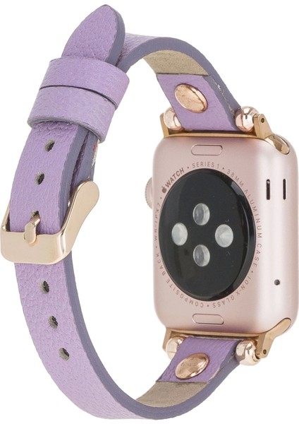 Apple Watch Uyumlu Deri Kordon 38-40-41MM Rt CP22 Lila