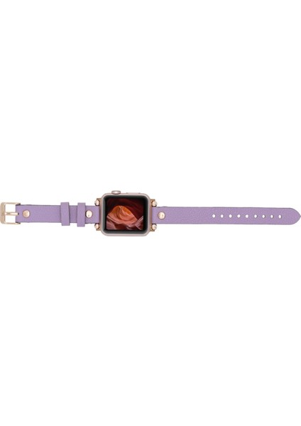 Apple Watch Uyumlu Deri Kordon 38-40-41MM Rt CP22 Lila