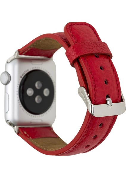 Apple Watch Uyumlu Deri Kordon 42-44-45MM Erc2 Kırmızı