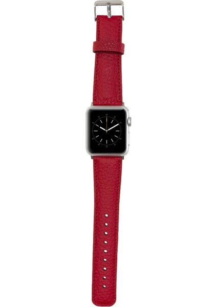 Apple Watch Uyumlu Deri Kordon 42-44-45MM Erc2 Kırmızı