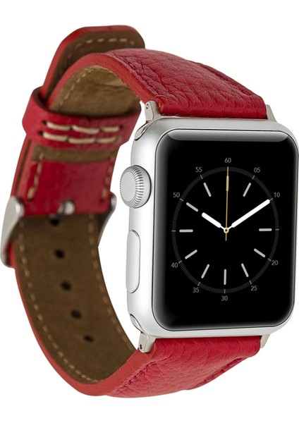 Apple Watch Uyumlu Deri Kordon 42-44-45MM Erc2 Kırmızı