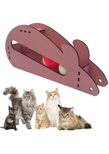 Fare Kedi Oyunu Ahşap 2 Toplu Kedi Oyuncağı Tahta Kedi Oyunu Tahta Fare ve Toplu Oyuncak