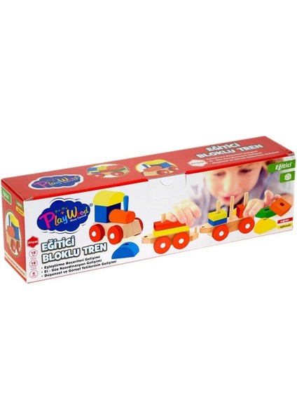 351-ONY Kutuda Ahşap Eğitici Bloklu Tren