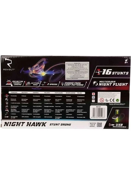 Night Hawk Işıklı USB Şarjlı Uzaktan Kumandalı Drone