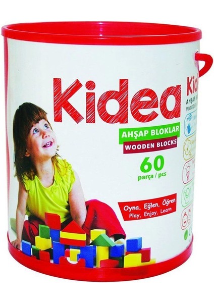 KID-1002 Chiva, 60 Parça Ahşap Bloklar