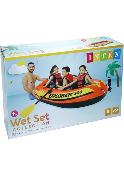 IB58332 Intex Explorer Bot 300 Set (Kürek-Pompa) 211X117X41 cm