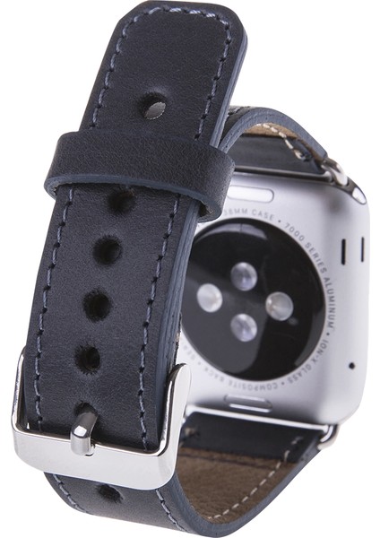 Apple Watch Uyumlu Deri Kordon 42-44-45MM CZ01 Lacivert