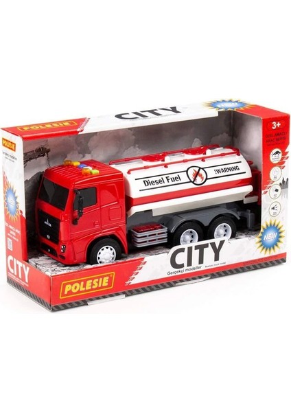 96296 City-2 Sürtmeli V2 Tanker Işıklı ve Sesli Kırmızı Kabin Kutuda - Polesie