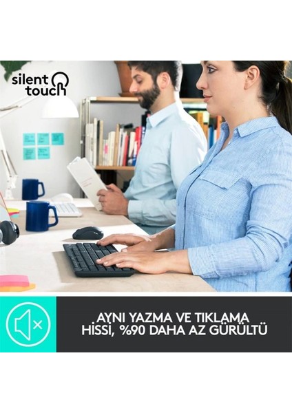 Logıtech MK295 Kablosuz Q Trk Sessiz Siyah Multimedya Klavye - Mouse Set 920-009804