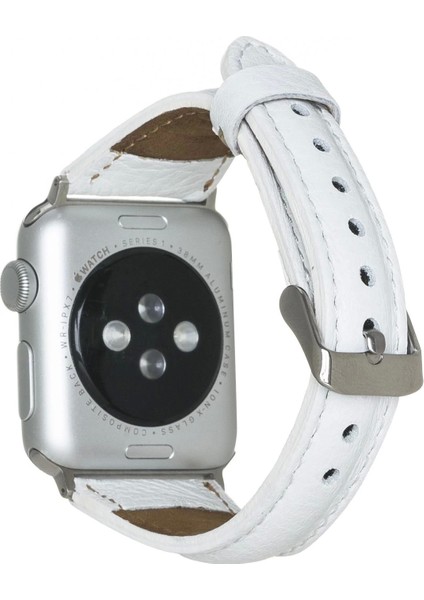 Apple Watch Uyumlu Deri Kordon 38-40-41MM Slim F3 Beyaz