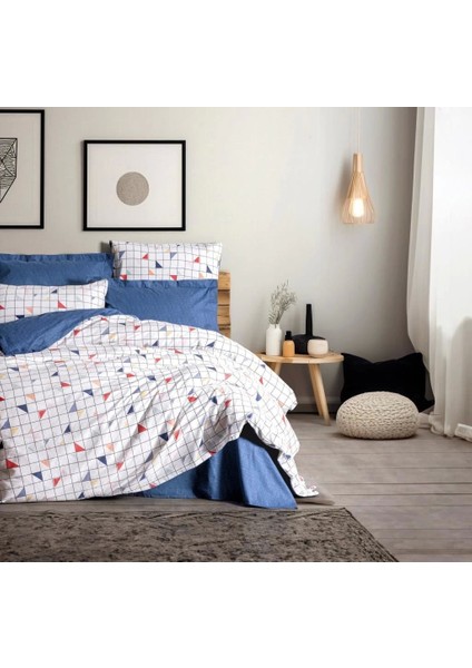 Cotton Box Minimal Çift Kişilik Nevresim Takımı Stew Mavi