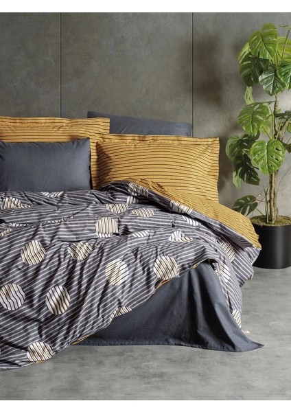 Cotton Box Modern Çift Kişilik Nevresim Takımı Strew Gri