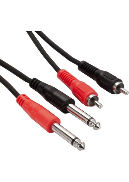 2x Rca To 2x 6.3 Mm Mono Kablo 1.5 Metre