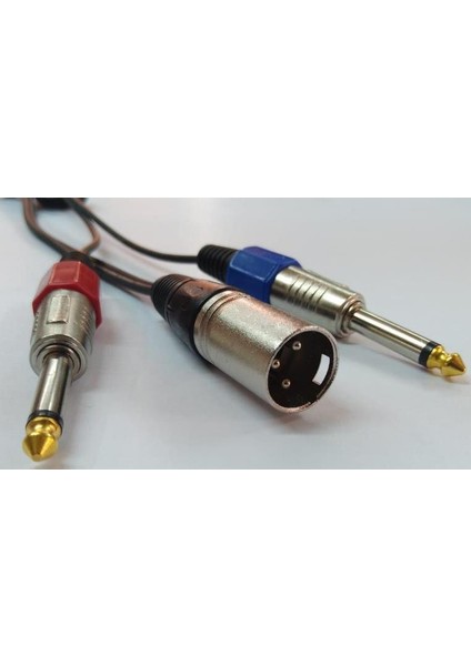 Xlr Erkek To 2x 6.3 Mm Mono Erkek Kablo 5 Metre