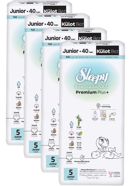 Bio Natural Premium Plus Ultra Paket Külot Bez 5 Numara Junior 160 Adet modelleri