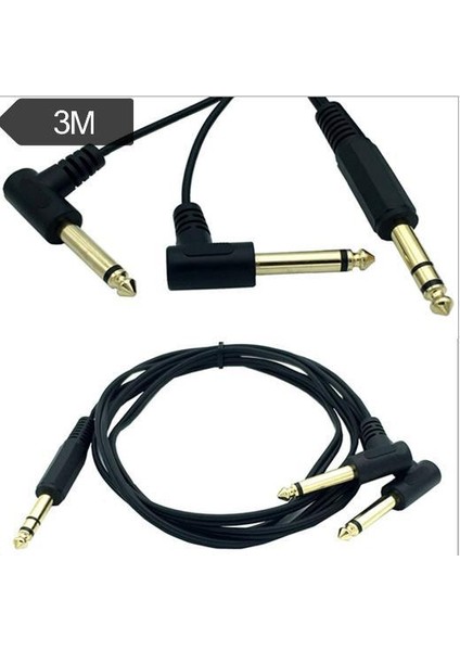 6.3 Mm Stereo To 2x 90 Derece 6.3 Mm Mono Kablo 3 Metre