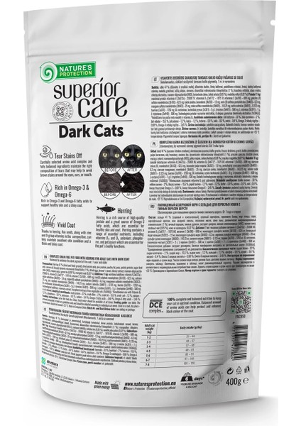 Nature's Protection Superior Care Siyah/Gri Tüylü Kediler Için Tahılsız Ringa Balıklı Kedi Maması 400GR fiyatları