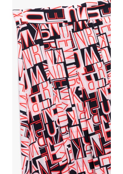 Standart Bel Krep Kumaş Desenli Midi Kloş Etek modelleri