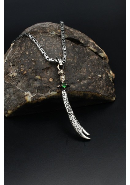 Hz. Ali ( Zülfikar Kılıcı ) 925 Ayar Gümüş Kolye Kral Zincir 2mm 901848 fiyatları