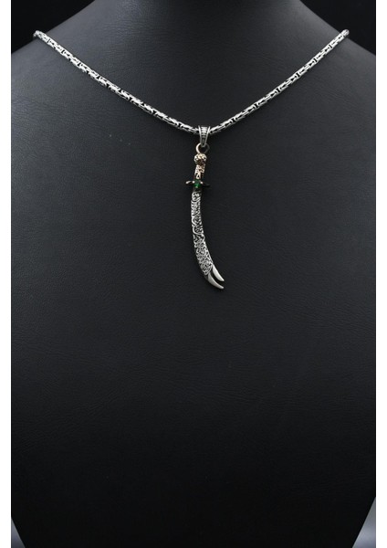 Hz. Ali ( Zülfikar Kılıcı ) 925 Ayar Gümüş Kolye Kral Zincir 2mm 901848 fırsatları