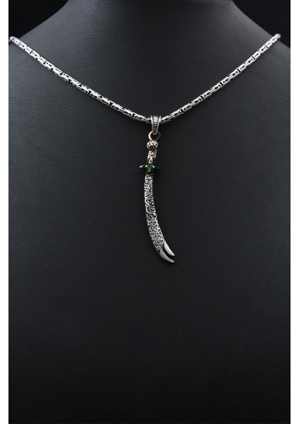 Hz. Ali ( Zülfikar Kılıcı ) 925 Ayar Gümüş Kolye Kral Zincir 2mm 901848 indirimleri