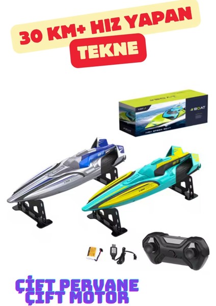 Oyuncak Rc Kumandalı Yüksek Hızlı Bot 30 Km Hız Yapabilen Süper Hızlı Su Geçirmez Tekne Waterproof