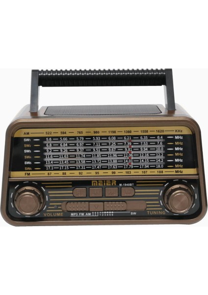 M-1940BT Radyo, Tf Kart ve Mp3 Oynatıcı, Şarj Edilebilir Hoparlörler Bluetooth Retro Tasarım Bluetooth Grey