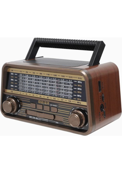 M-1940BT Radyo, Tf Kart ve Mp3 Oynatıcı, Şarj Edilebilir Hoparlörler Bluetooth Retro Tasarım Bluetooth Grey