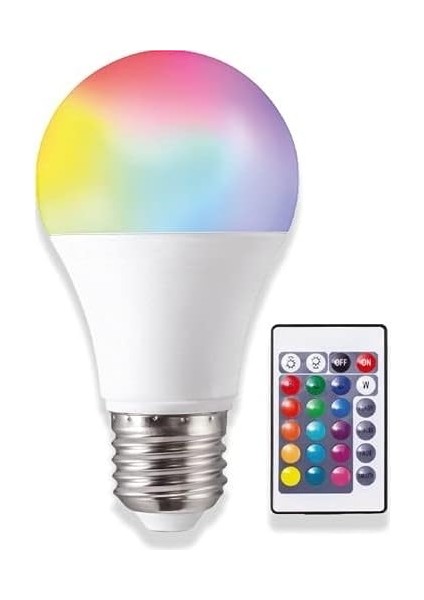 LED Ampül Rgb Kumandalı 10W Çoklu Renk